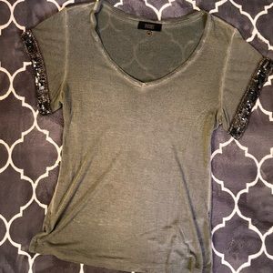Diesel T with sequin sleeves